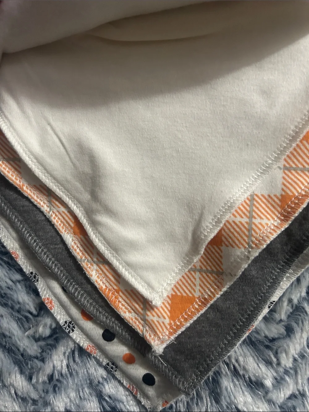 Modern Baby Orange & White Halloween Bandana Bib Set - 8 Pack